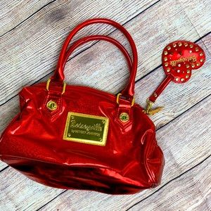 Betsy Johnson ruby sparkle small handbag